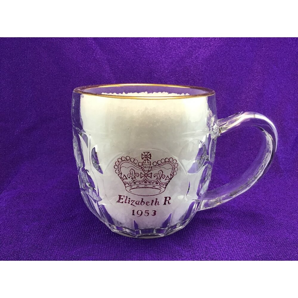 Coronation Mug Queen Elizabeth II June 2nd 1953 Glass Coronation Beer Mug